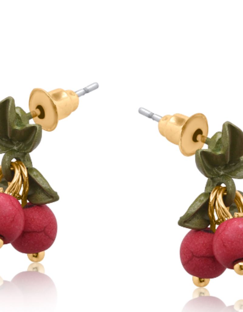 RASPBERRY GORA BLUEBERRY STUD EARRINGS