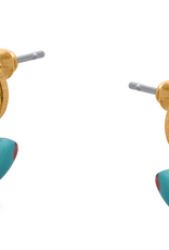 BLUE RED GENOA RESIN EARRINGS