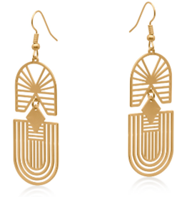 GOLD SIENA CAGE DANGLE EARRING