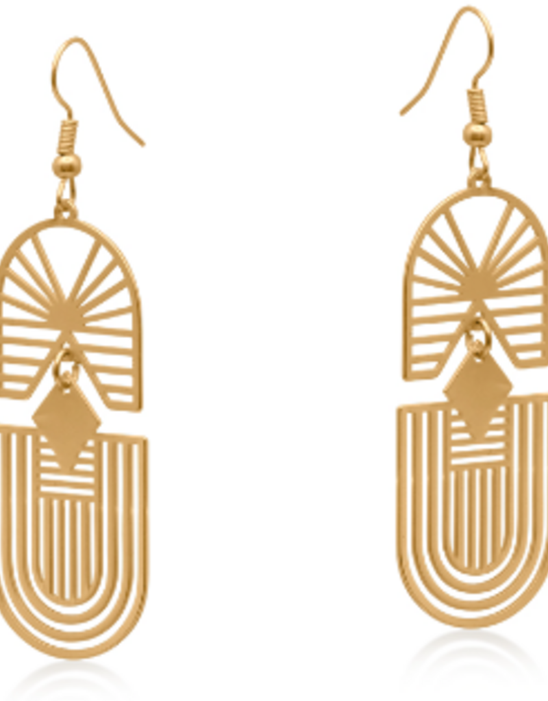 GOLD SIENA CAGE DANGLE EARRING