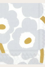 UNIKKO WHITE SILVER BEVERAGE NAPKIN