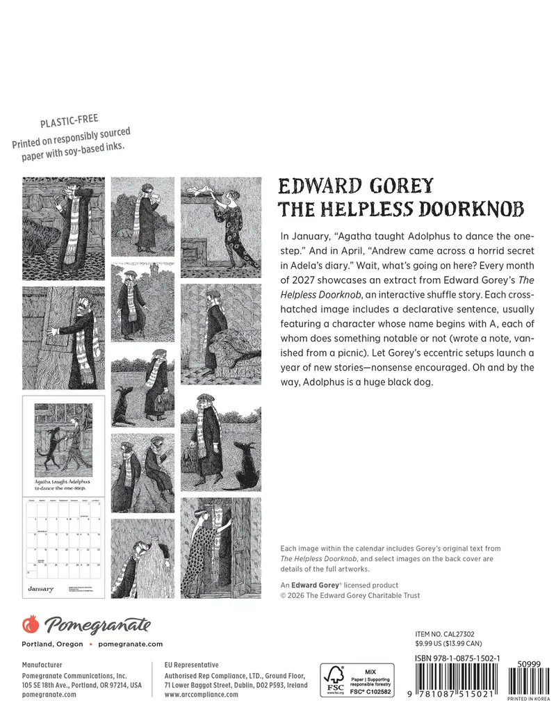 EDWARD GOREY: THE HELPLESS DOORKNOB 2027 MINI CALENDAR
