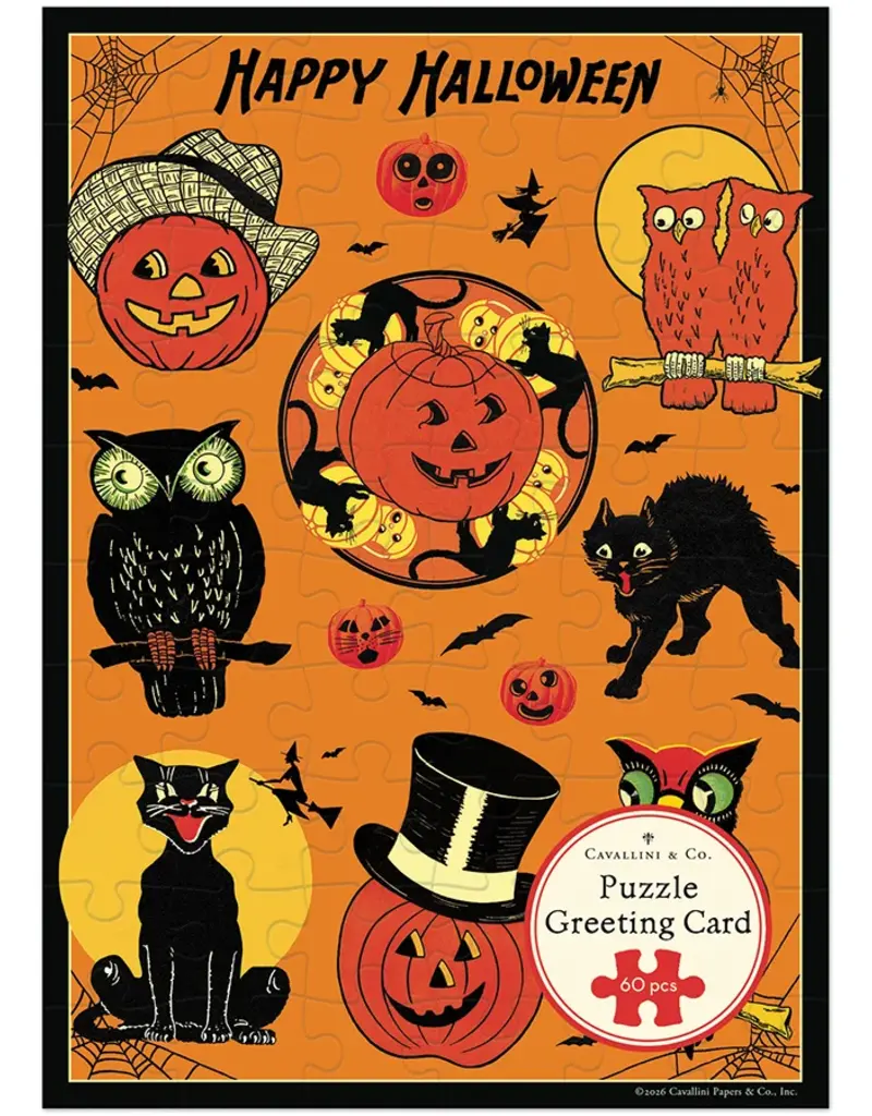 VINTAGE HALLOWEEN PUZZLE CARD