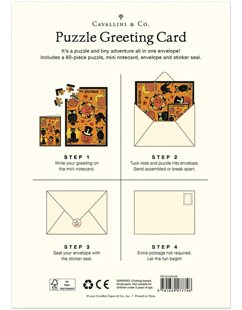 VINTAGE HALLOWEEN PUZZLE CARD
