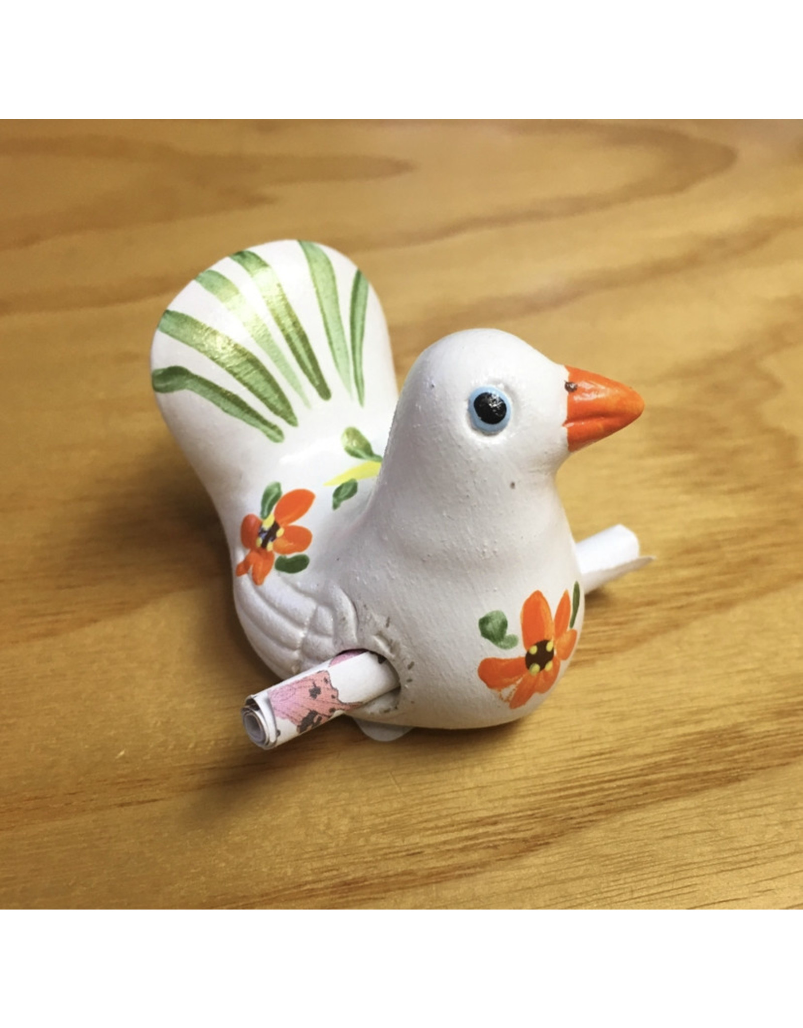 Ceramic Bird Note with Flowers