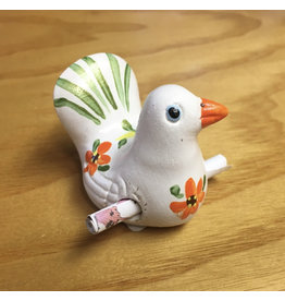 Ceramic Bird Note with Flowers