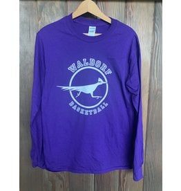 Basketball T-shirt Youth Long Sleeve Cotton Purple