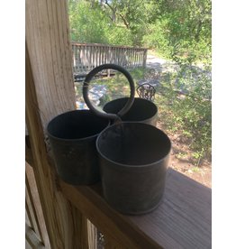 Vintage Metal Utensil Holder- triple