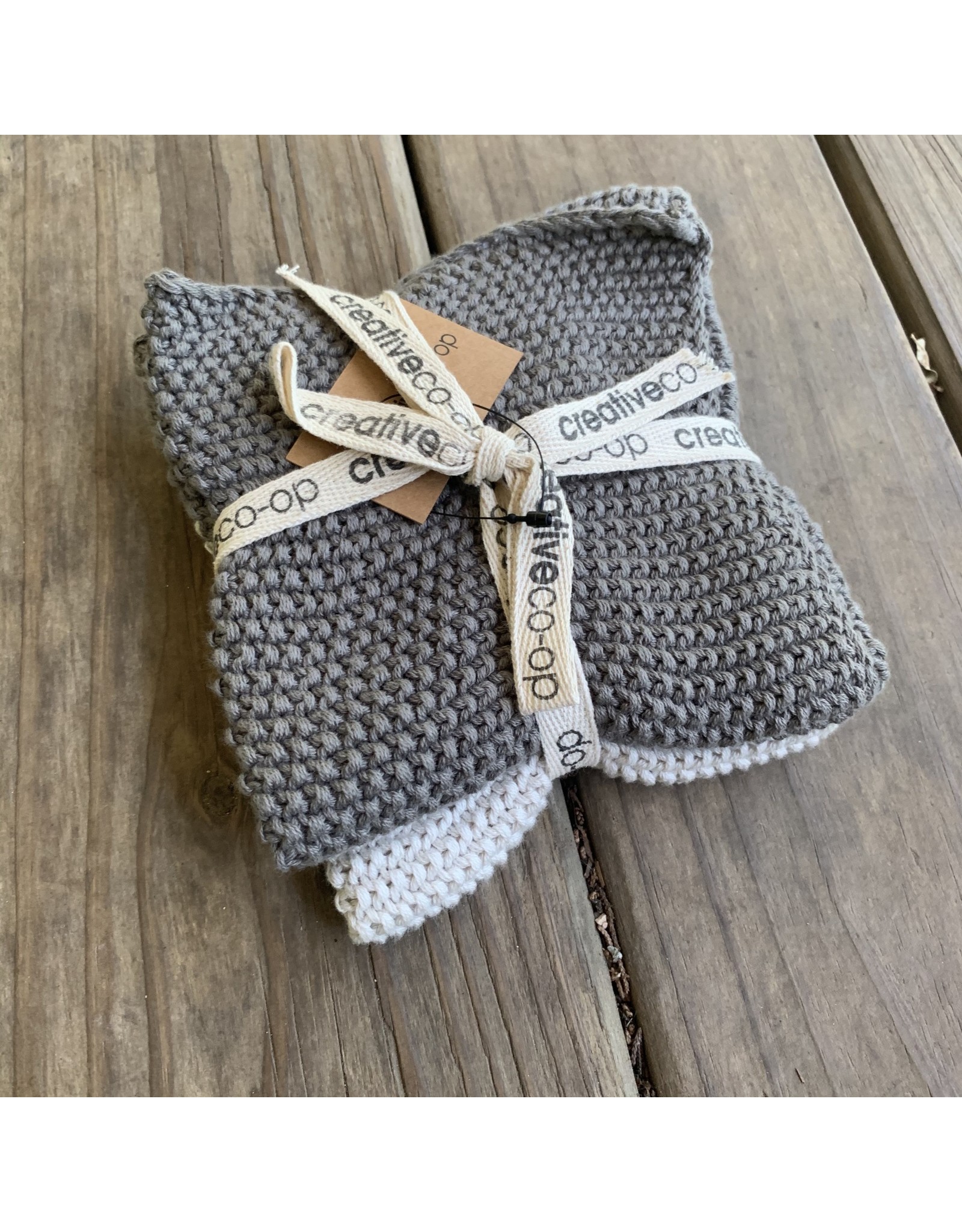 Square Cotton Knit Dishcloth - set of 2
