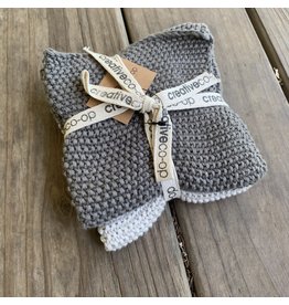 Square Cotton Knit Dishcloth - set of 2