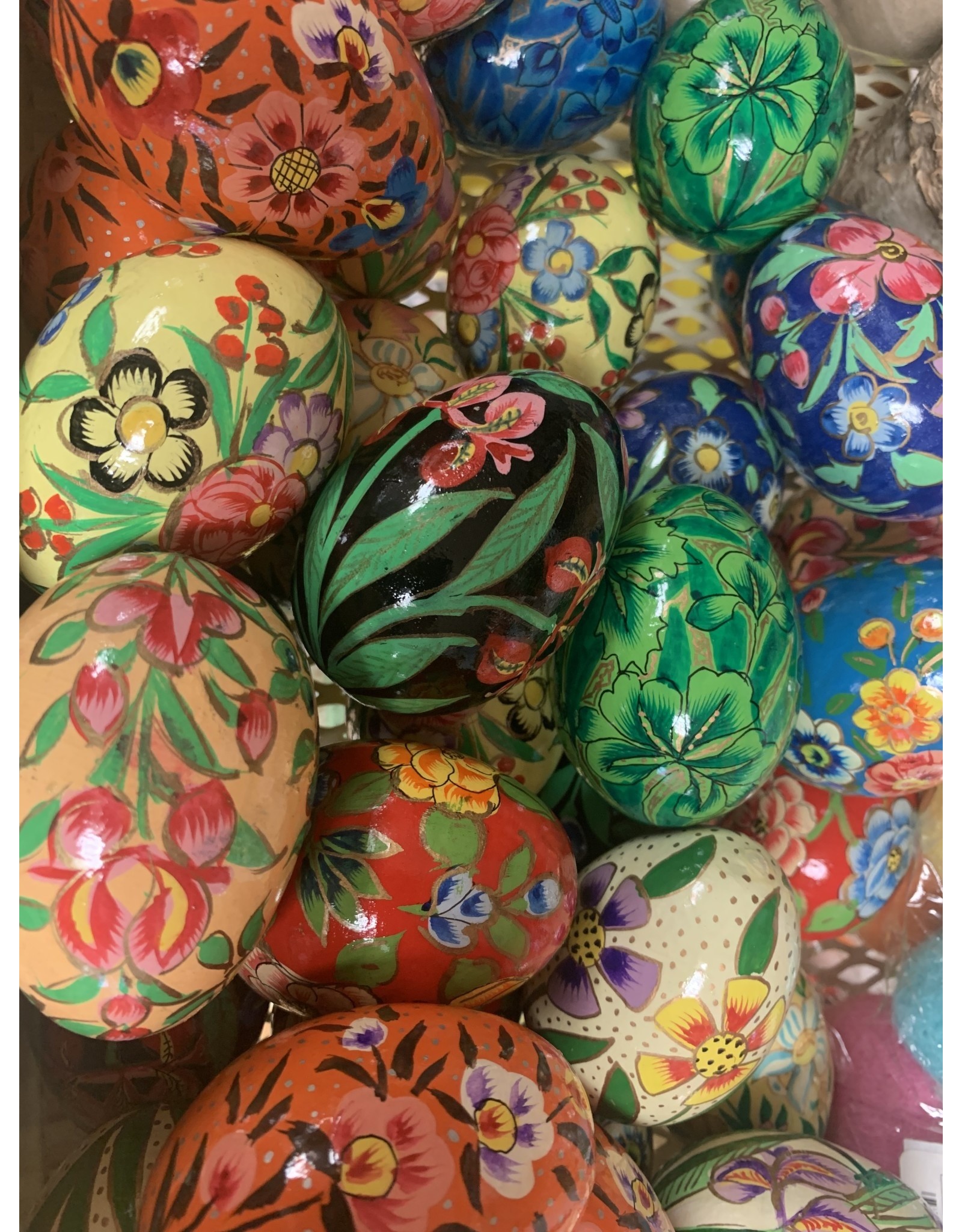 Paper Mache Eggs Decorated