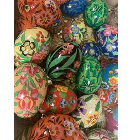 Paper Mache Eggs Decorated