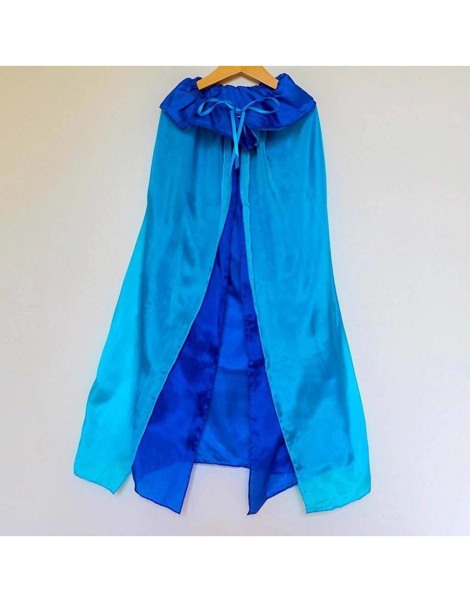 Reversible Silk Cape Blue/Turquoise