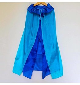 Reversible Silk Cape Blue/Turquoise