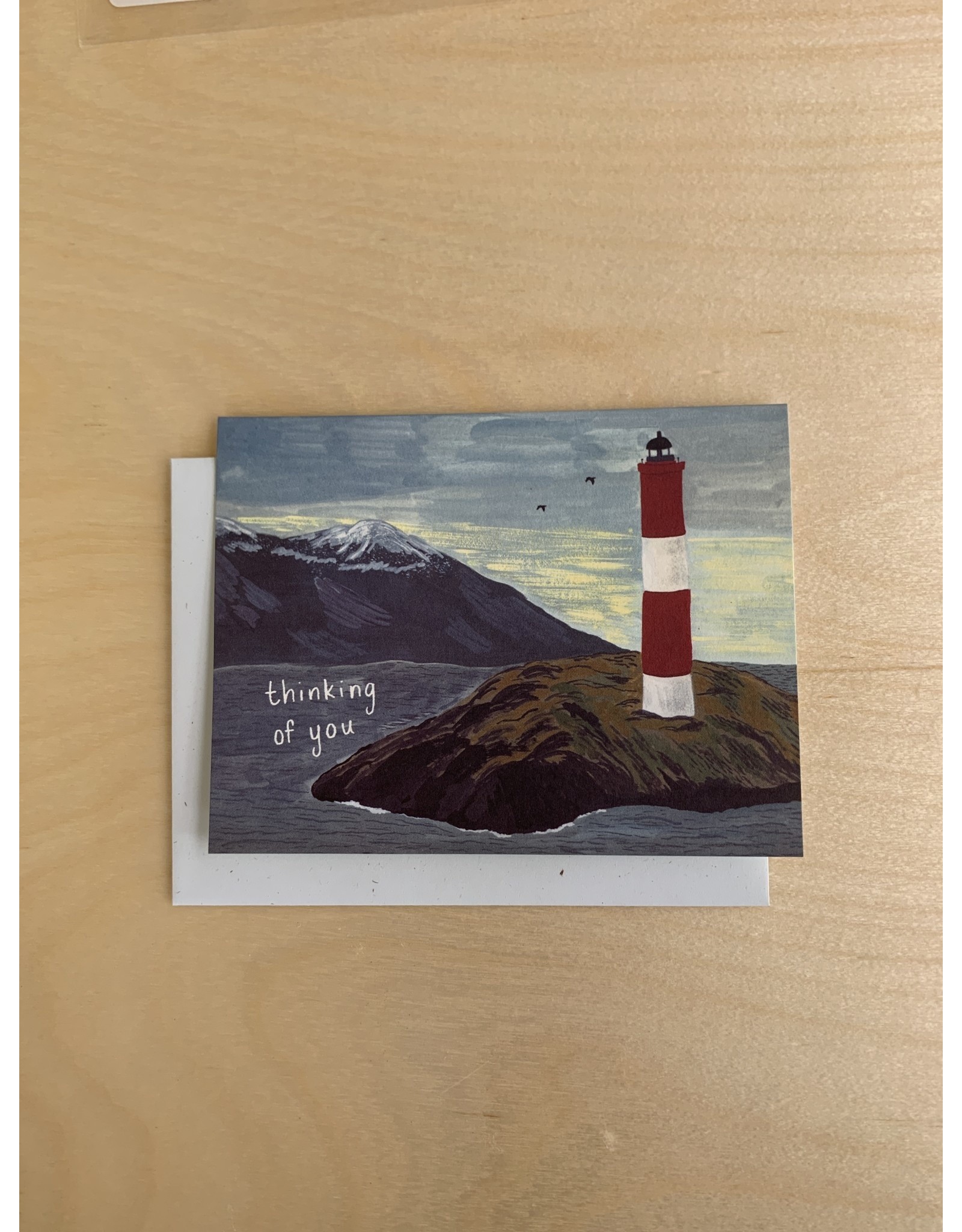 Lighthouse Thinking of You Card Blank Inside 4x5.5