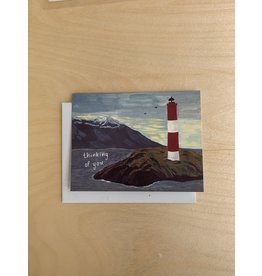 Lighthouse Thinking of You Card Blank Inside 4x5.5