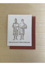 Knights Birthday Card Blank Inside 4x5.5