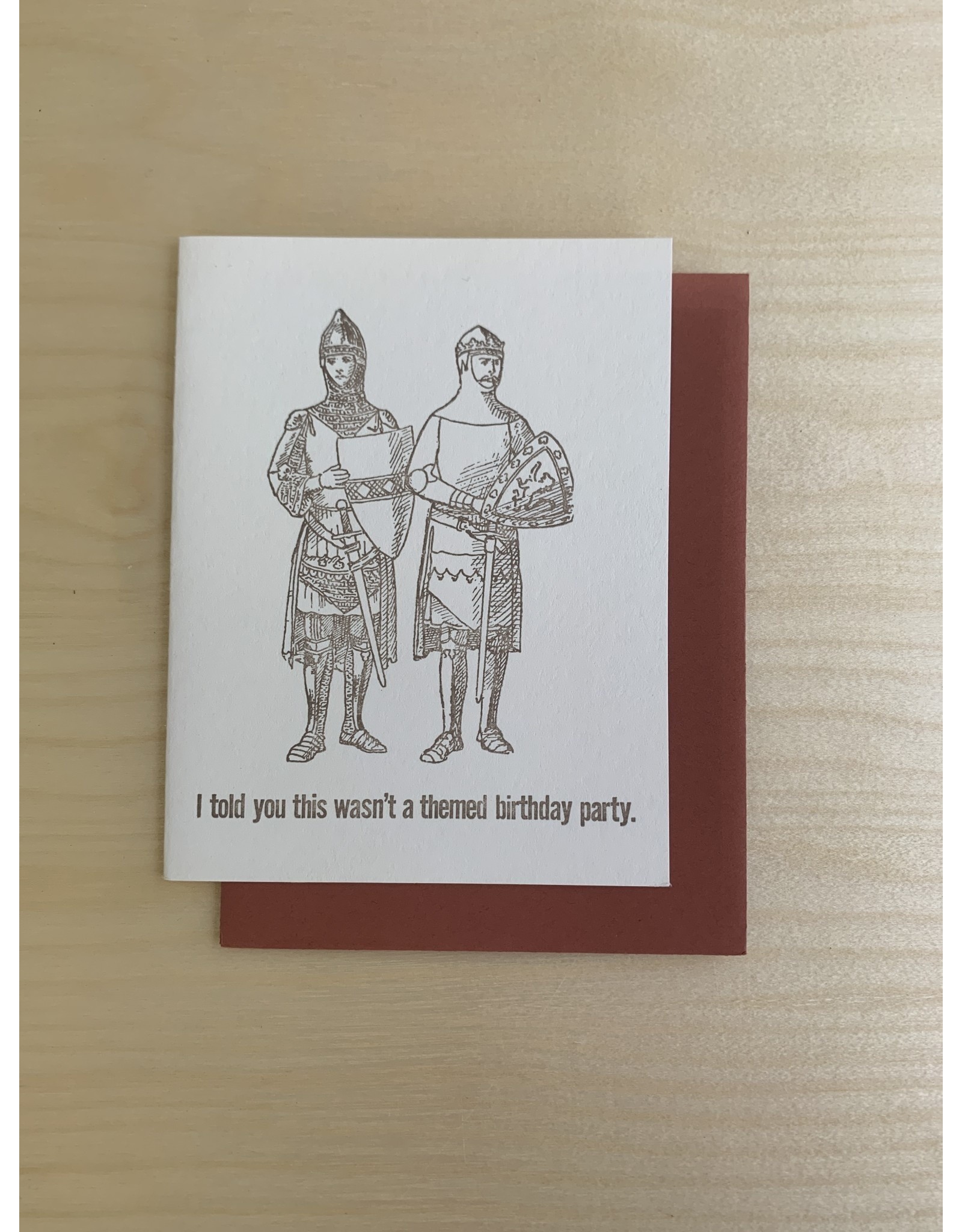 Knights Birthday Card Blank Inside 4x5.5