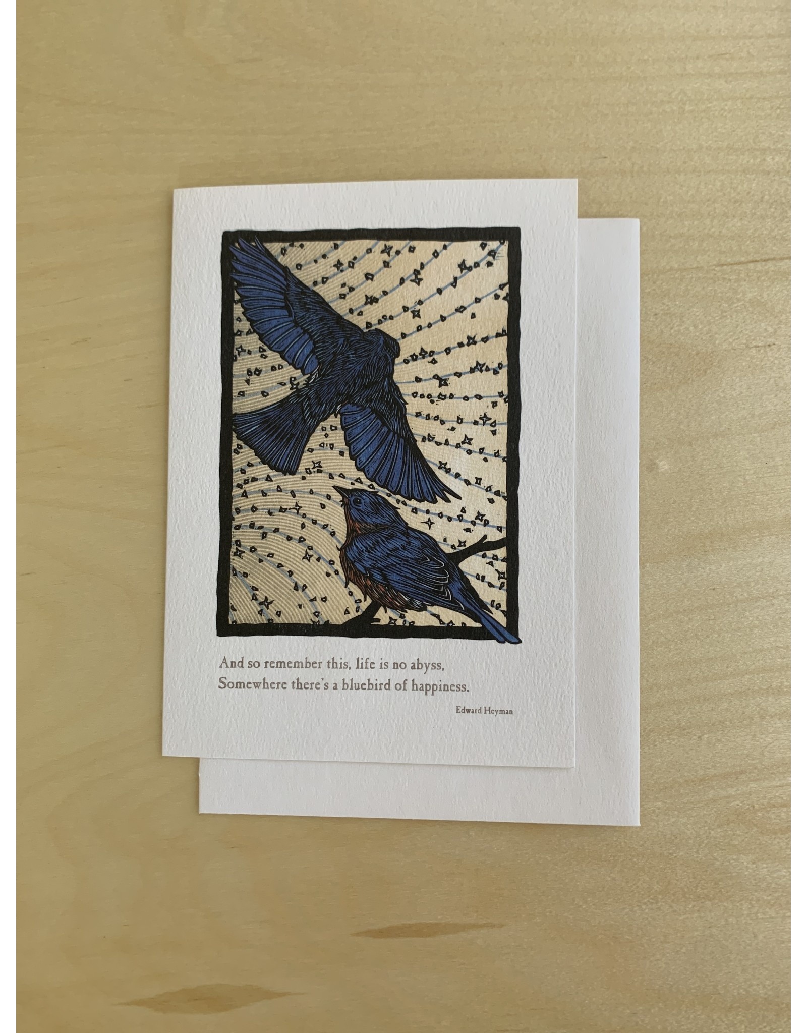 Bluebirds Card Blank Inside 5x7