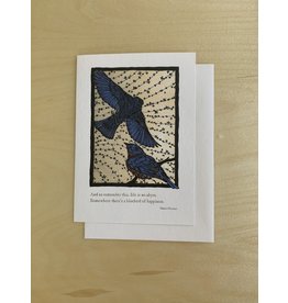 Bluebirds Card Blank Inside 5x7