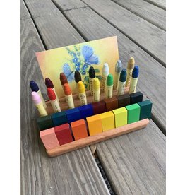 Cherry Crayon Holder for 16 Blocks & 16 Sticks w/ Postcard Slot