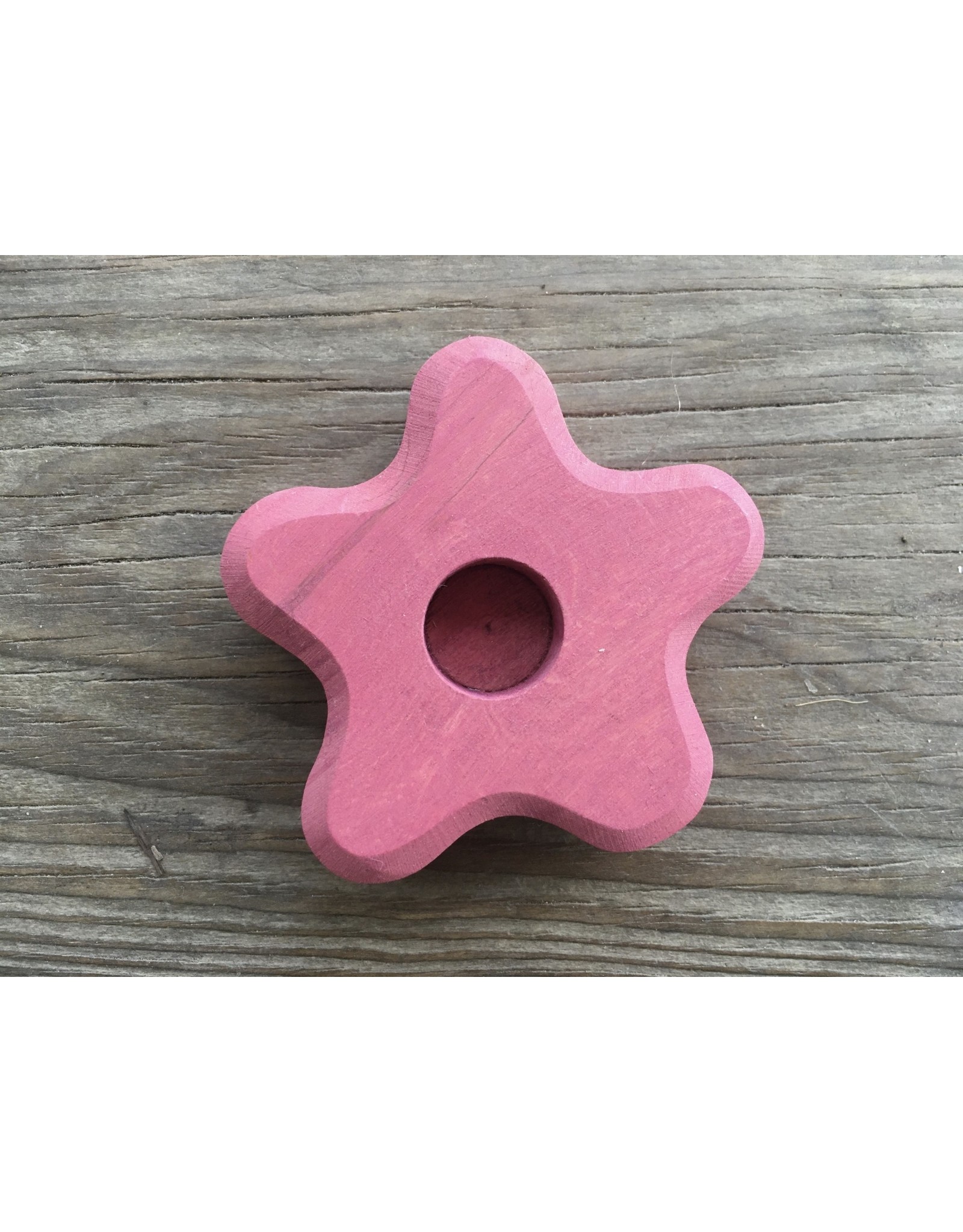 PINK FLOWER CANDLE HOLDER 3in - Grimm's