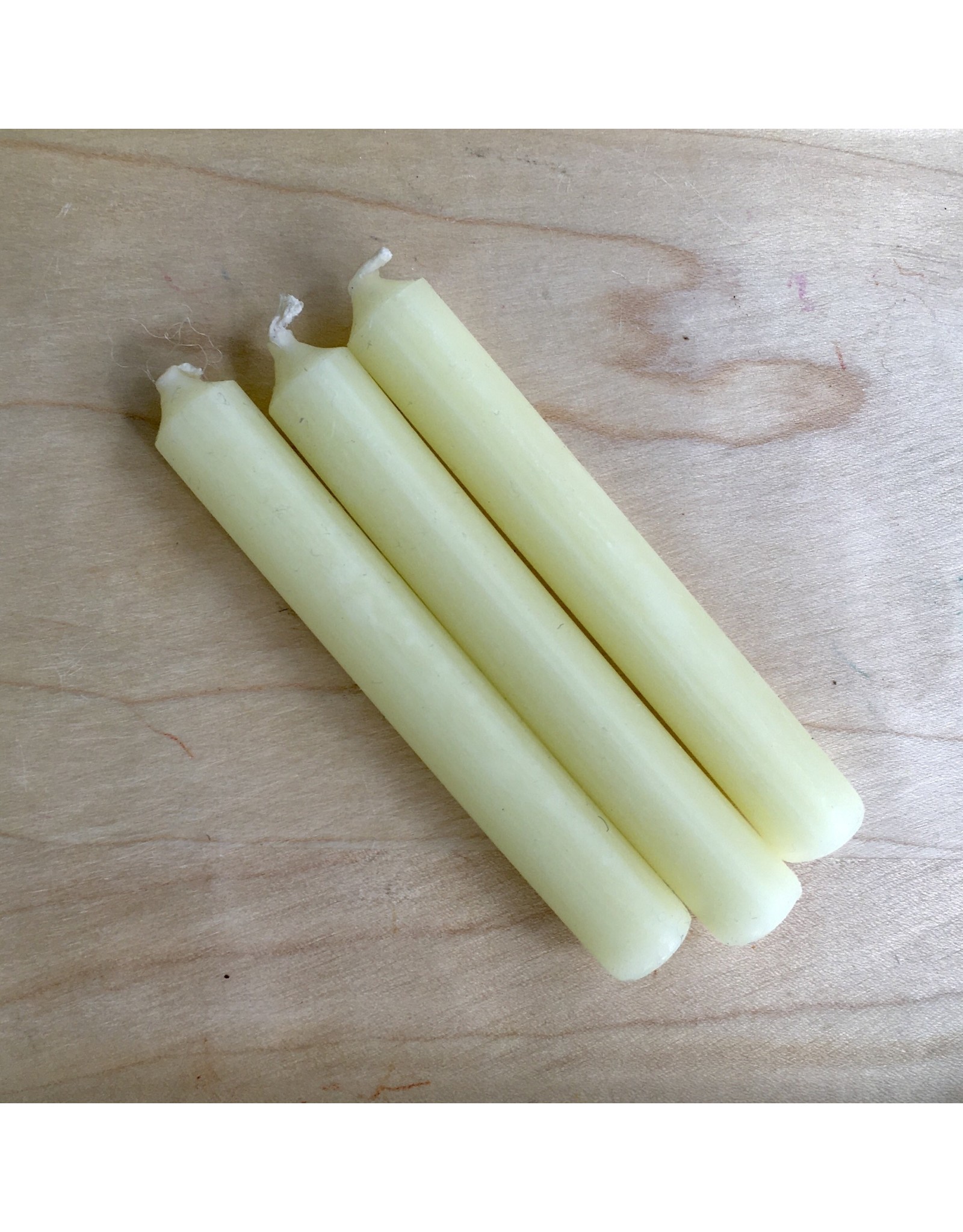 Cream White Beeswax Candle 4in - Grimm's