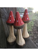 Wooden Carved Mushroom 5in