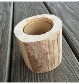 Wood Log Tealight Holder