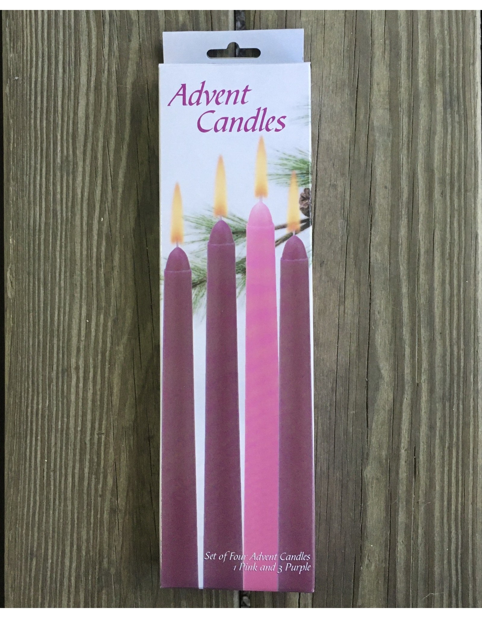 Advent Taper Candle Set 3 purple/1 pink