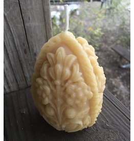 Beeswax Egg Candle Carved