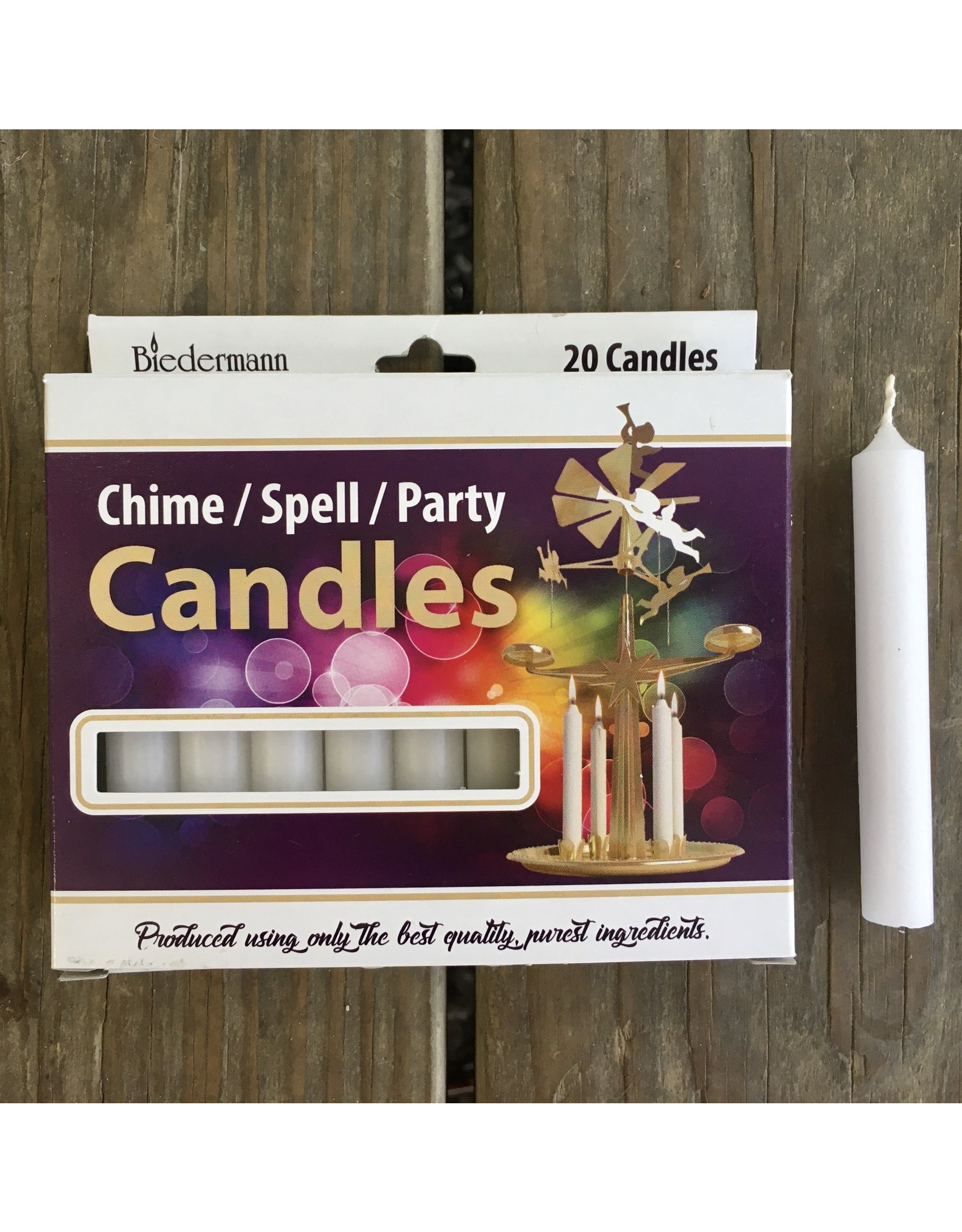 Chime Candles Box Set 20 White 4" - Parafin