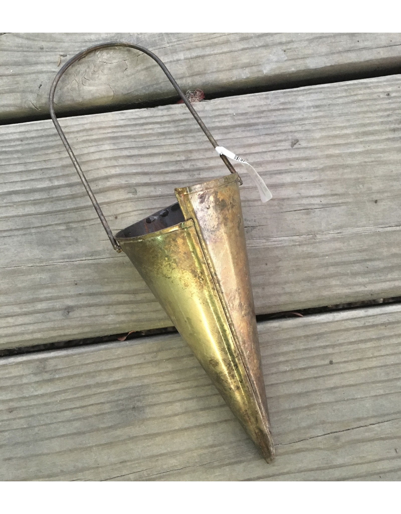 Metal Cone Ornament - for flowers or candy 6.25"