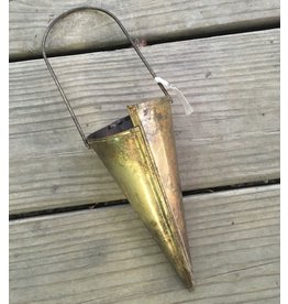 Metal Cone Ornament - for flowers or candy 6.25"