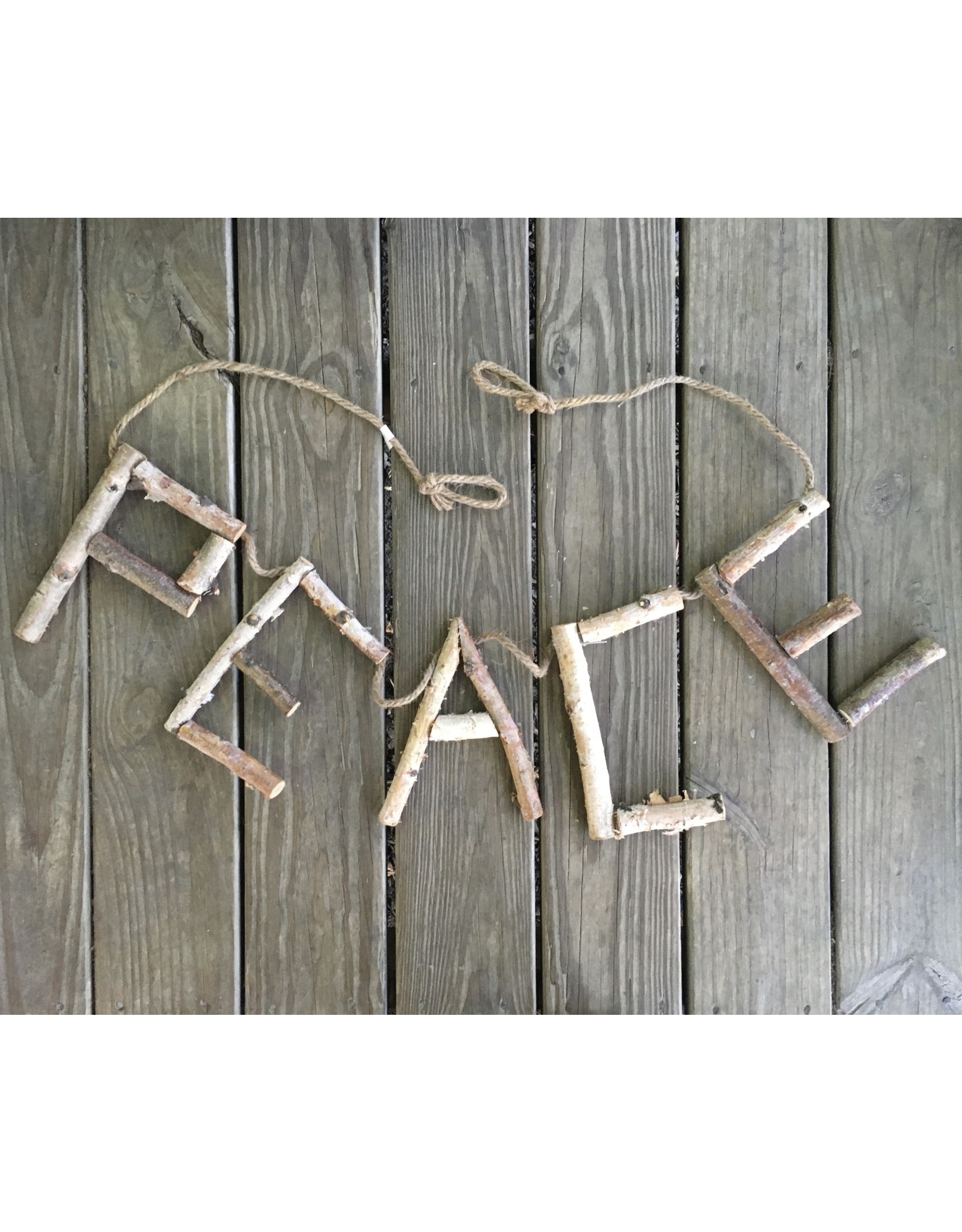 Birch Wood Peace Banner 71"