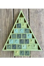 Green Wooden Advent Tree with Drawers 15" - local pick up only