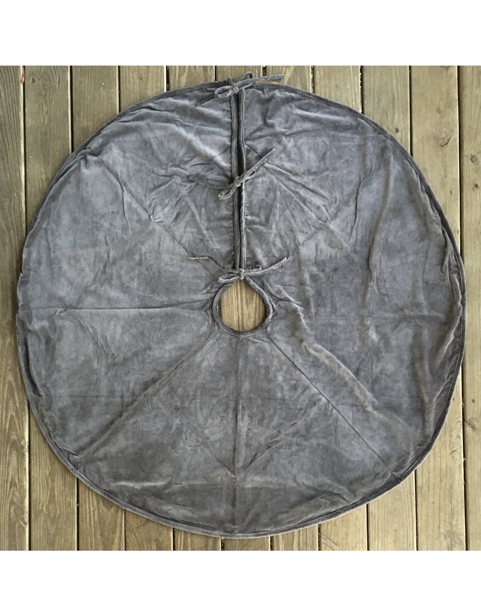 Velvet Tree Skirt 52" - Gray