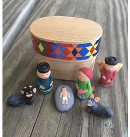Boxed Clay Nativity 1" - Guatemala