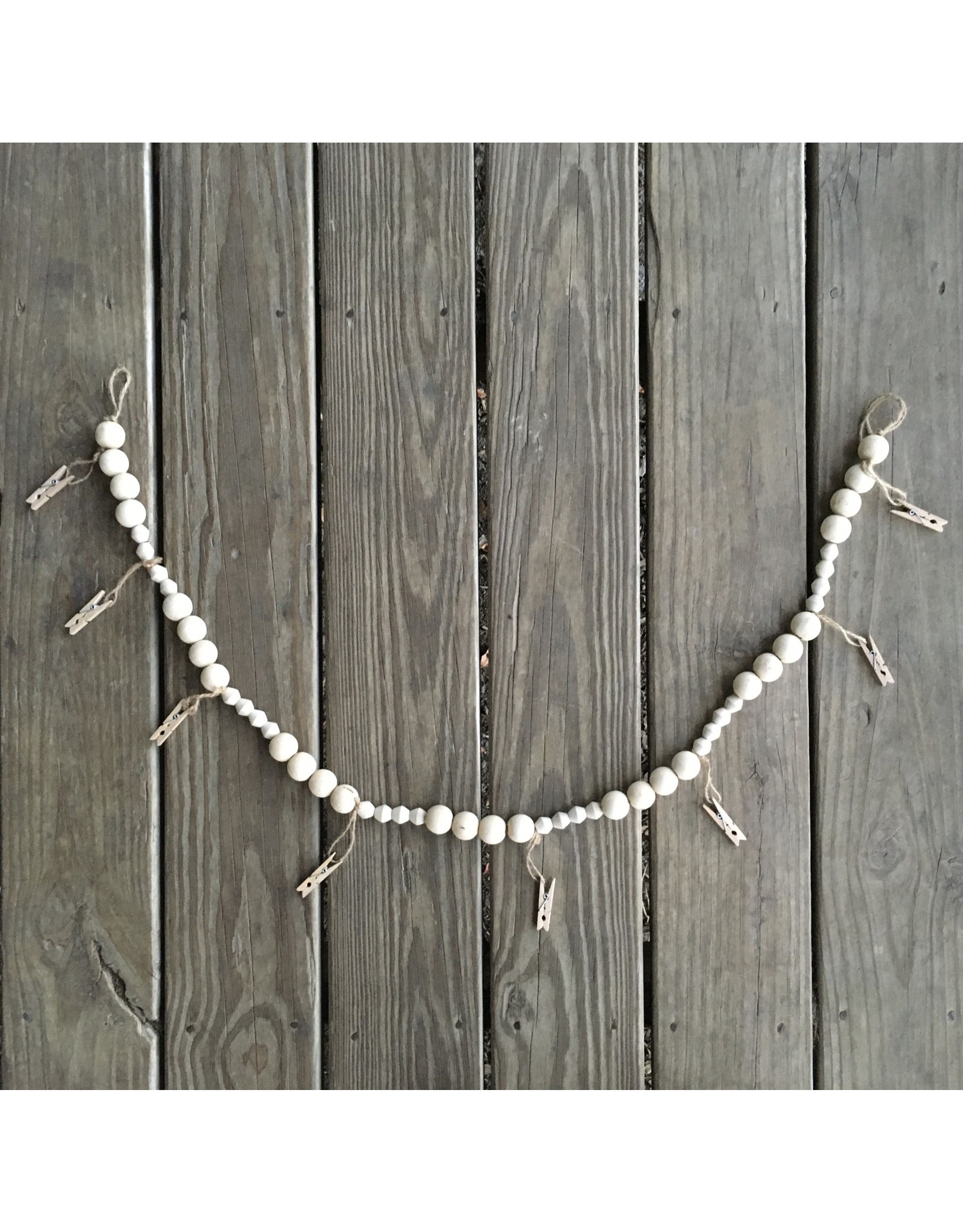 Wooden Garland with Clothes Pins 42"