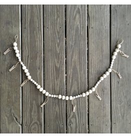 Wooden Garland with Clothes Pins 42"