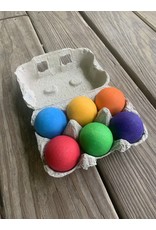Set of 6 Wooden Balls Bright Colors - Grimm's