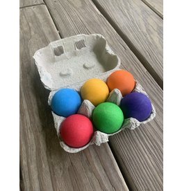 Set of 6 Wooden Balls Bright Colors - Grimm's