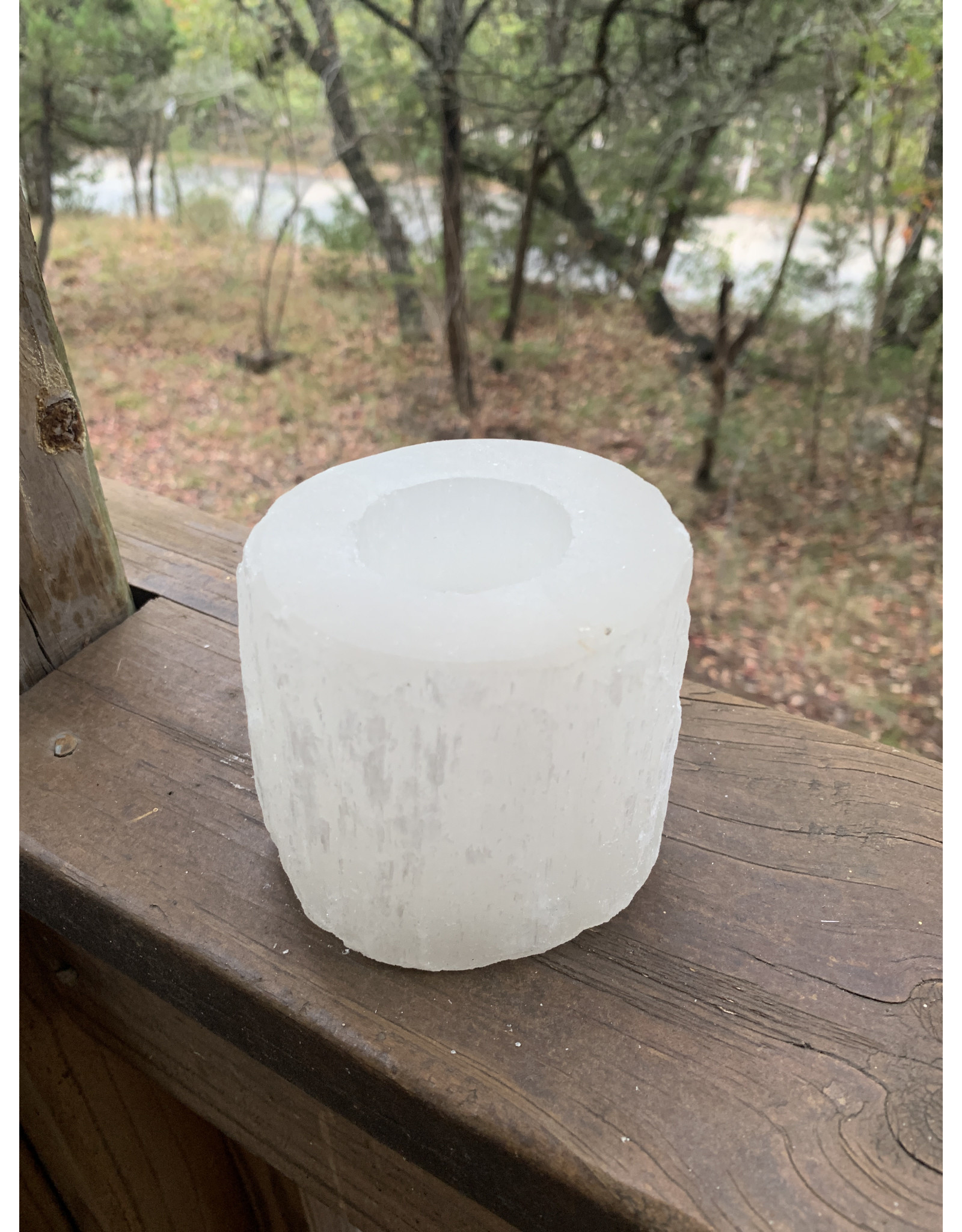 Selenite Candle Holder - Cylinder