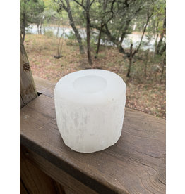 Selenite Candle Holder - Cylinder