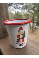 Enameled Tin Cup w/ Nutcracker 3.5x3.5