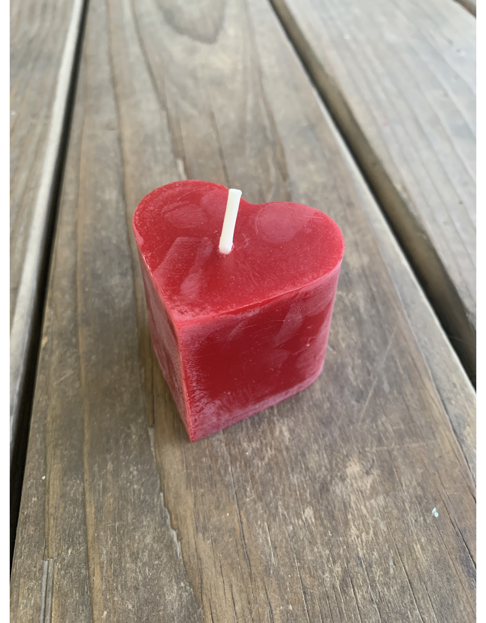 Beeswax small Red Heart Candle 2” tall