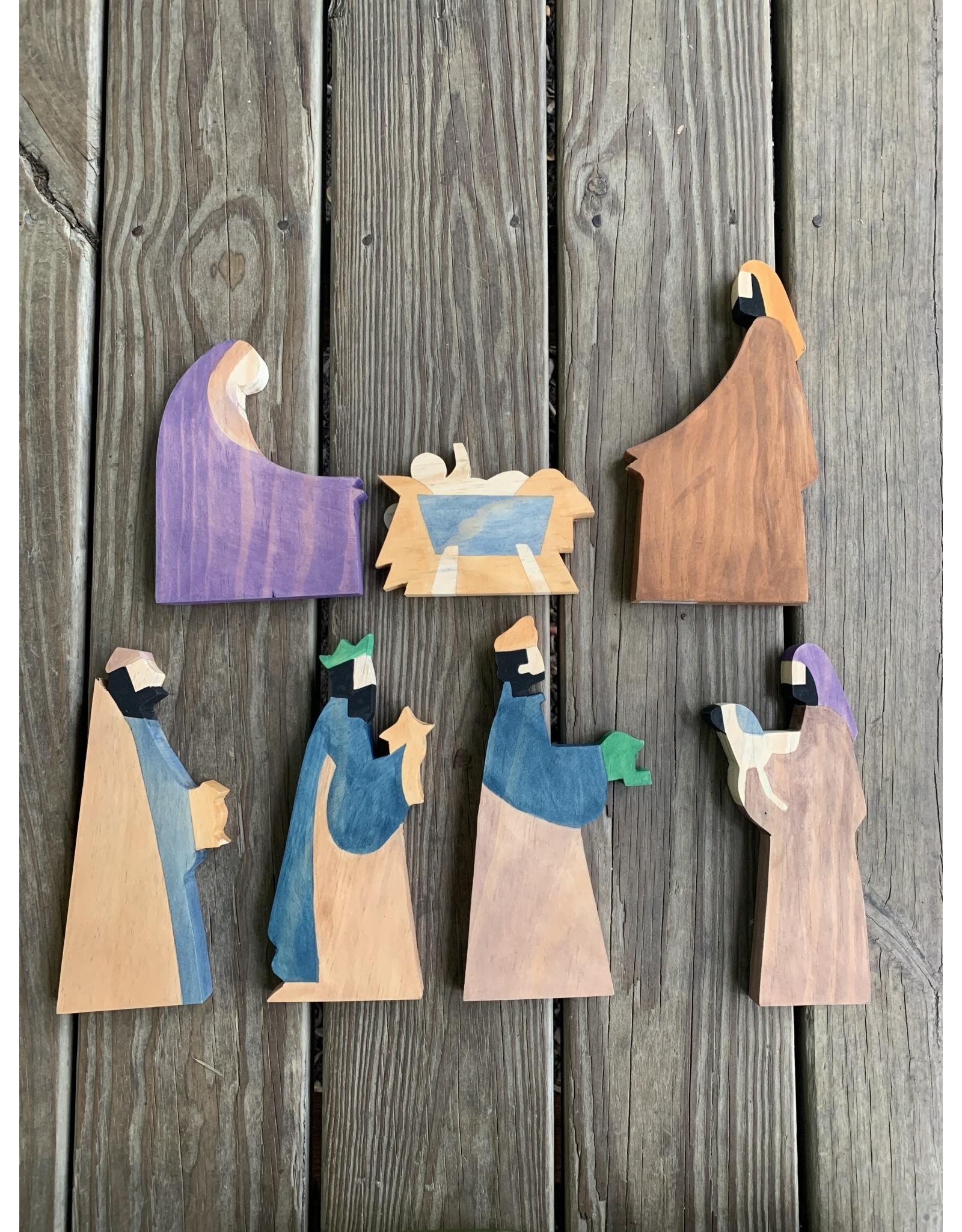 Nativity - large wooden from El Salvador 8” tall