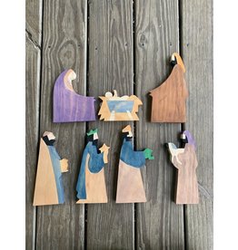 Nativity - large wooden from El Salvador 8” tall