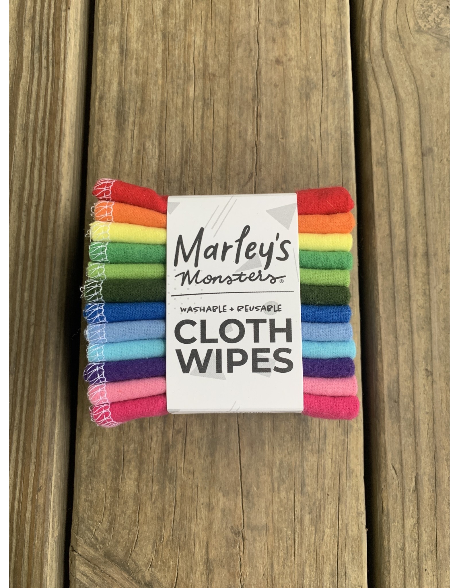 Set of 12 Washable Cloth Wipes - Rainbow