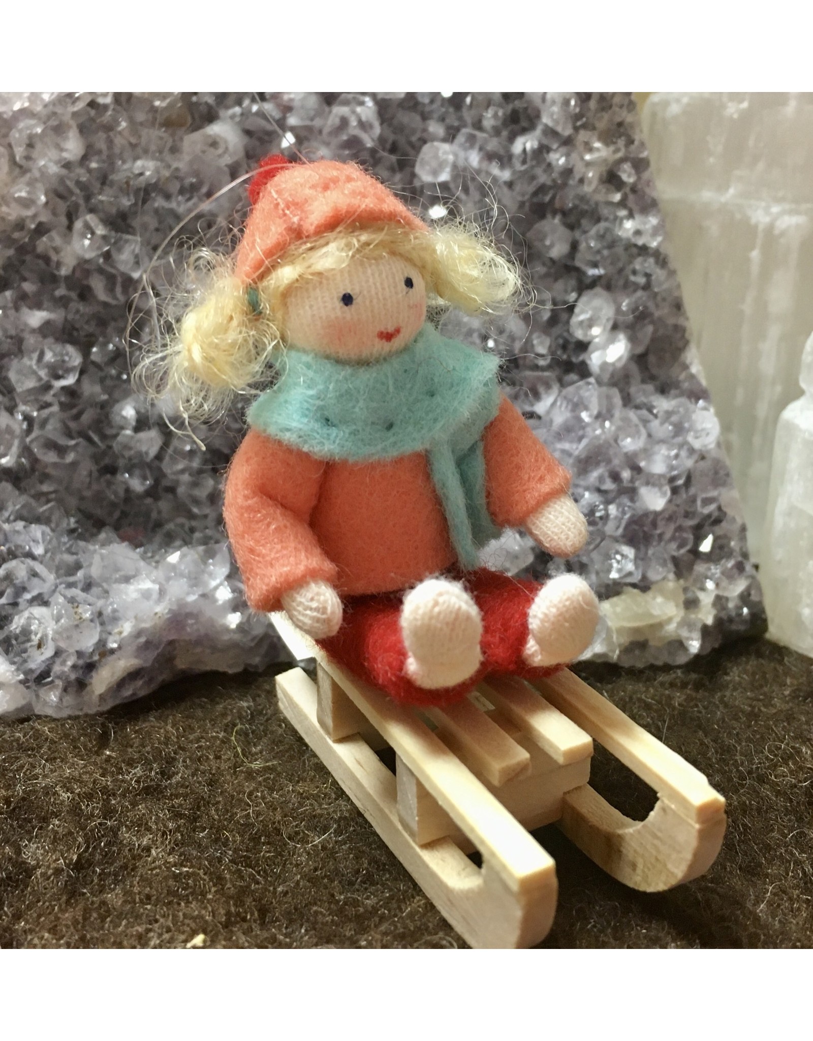 Girl on Sleigh (fair skin, blonde hair)